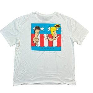 Beavis and Butthead “Patriotic Splash” white t-shirt men’s size XXL